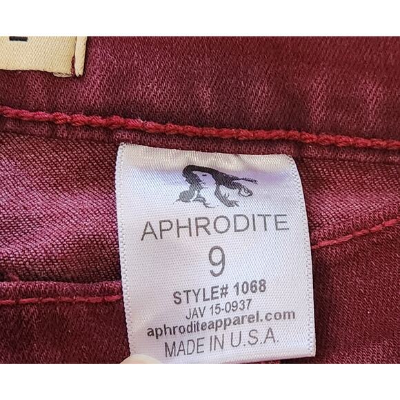 Aphrodite Burgundy High Waisted Skinny Distressed Jeans 9 Lightweight Soft - Picture 6 of 8